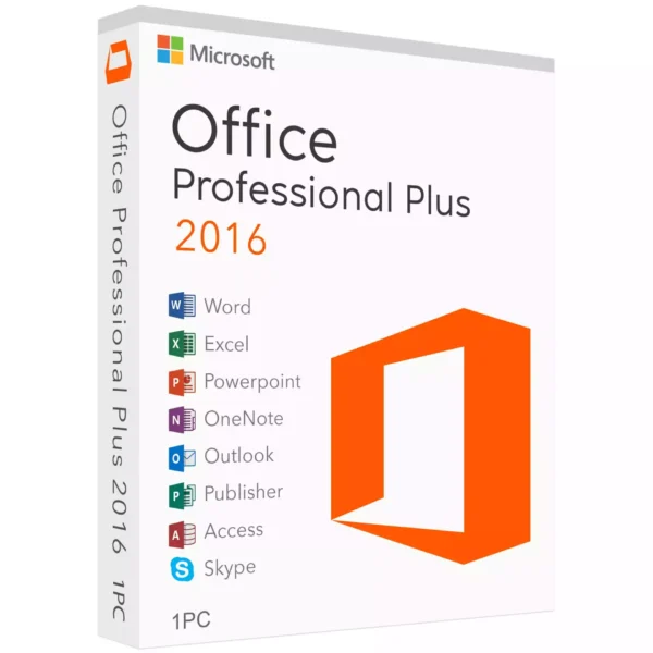 Microsoft Office 2016 Professional Plus – Lifetime License For 1 PC