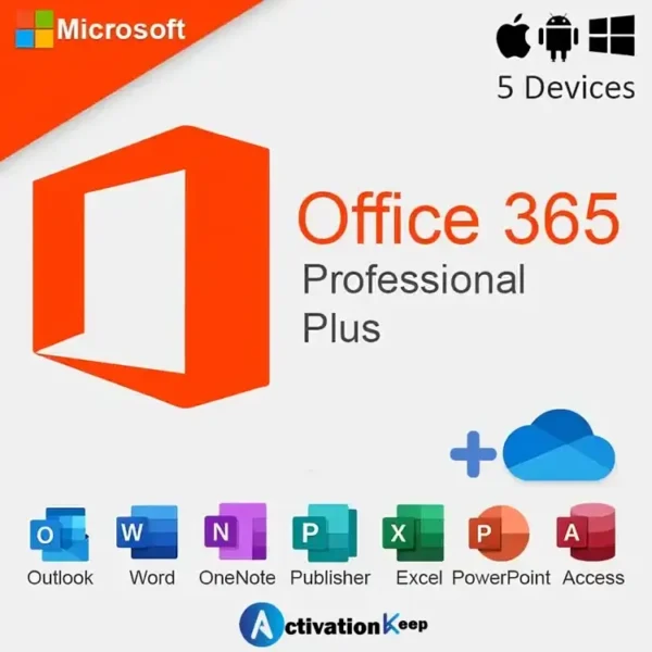 Microsoft Office 365 Professional Plus 5 Device 1 Time Payment, Lifetime PC / MAC