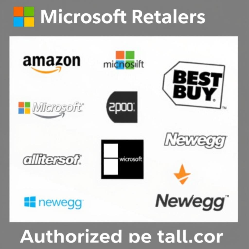 Authorized retailer logos for Windows 11 licenses