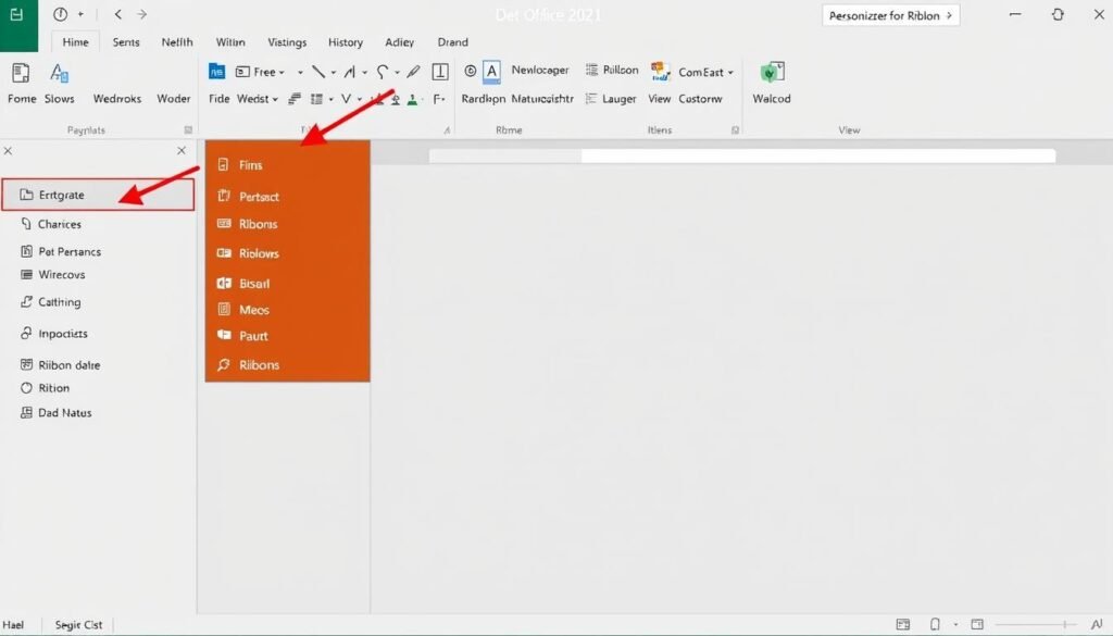 Customized Ribbon interface in Microsoft Office 2021