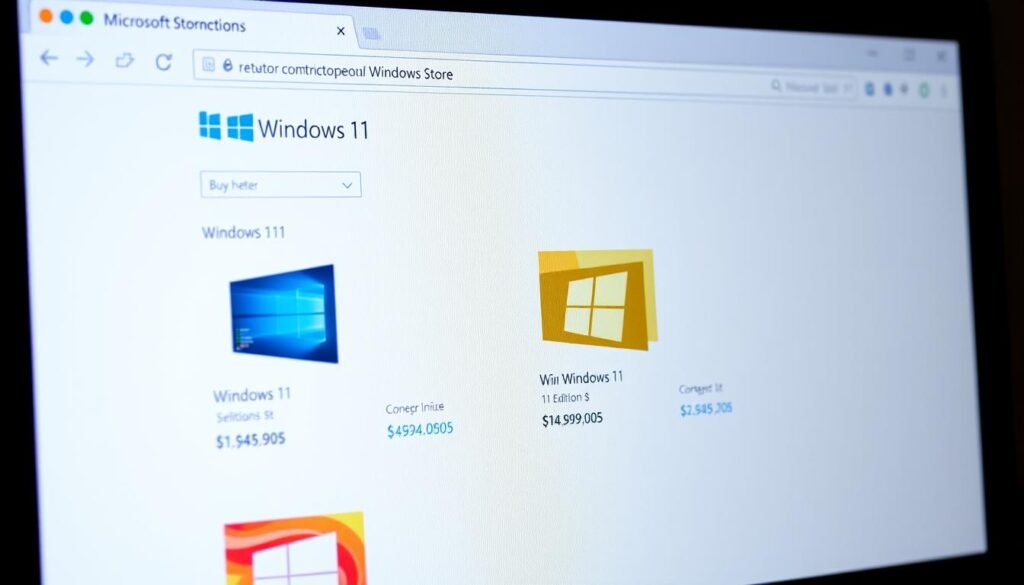 Microsoft Store website showing Windows 11 purchase options