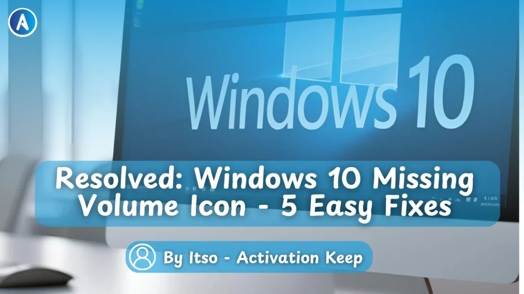 Windows 10 taskbar with missing volume icon highlighted