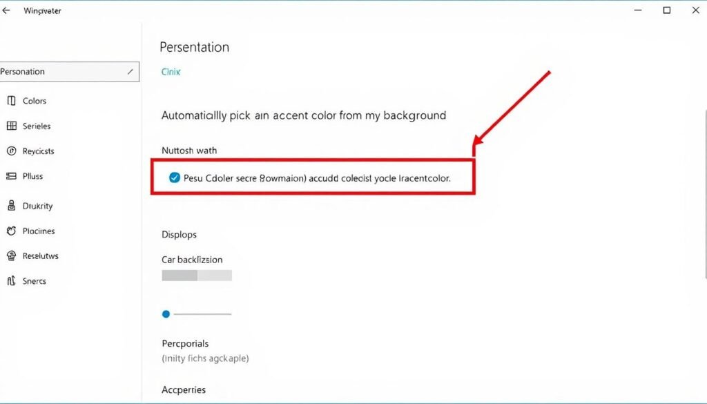 Windows 10 personalization settings showing how to disable automatic accent color selection to fix Google Chrome flickering