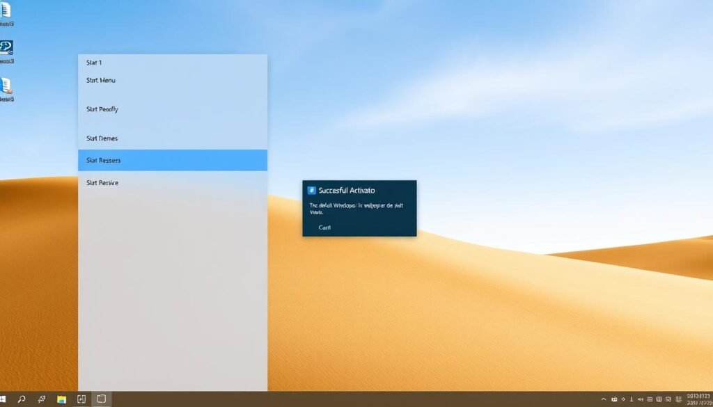 Windows 11 desktop with activation confirmation message