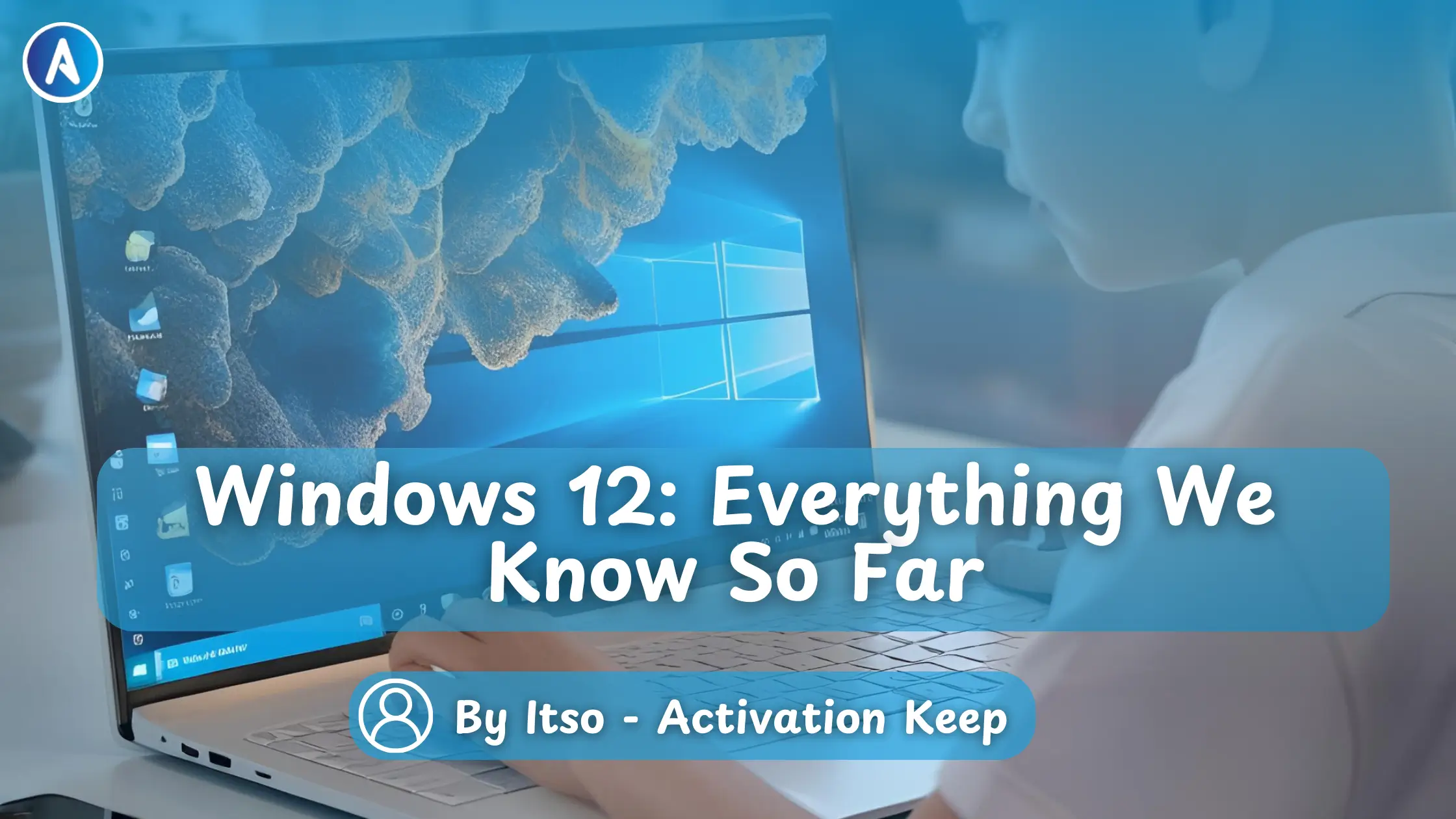 Windows 12 concept design showing a modern interface with floating taskbar and AI integration