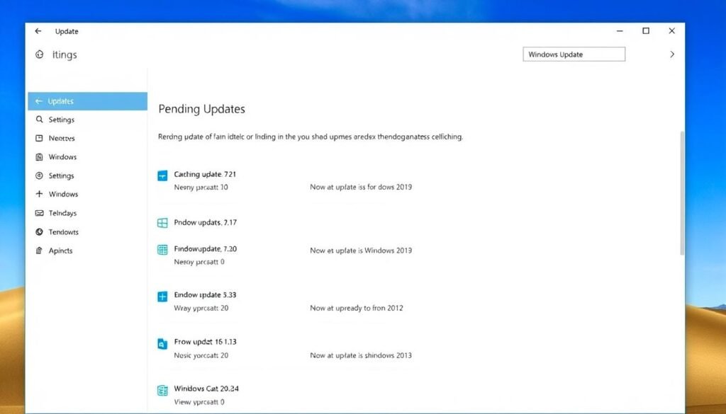 Windows Update settings page showing pending updates