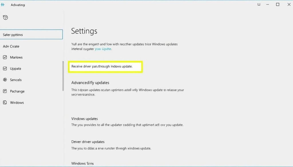 Windows Update settings showing automatic driver updates