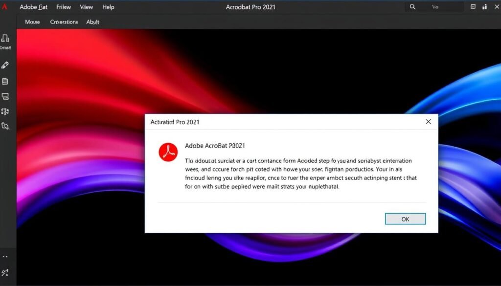 Adobe Acrobat Pro 2021 error message during activation with troubleshooting steps