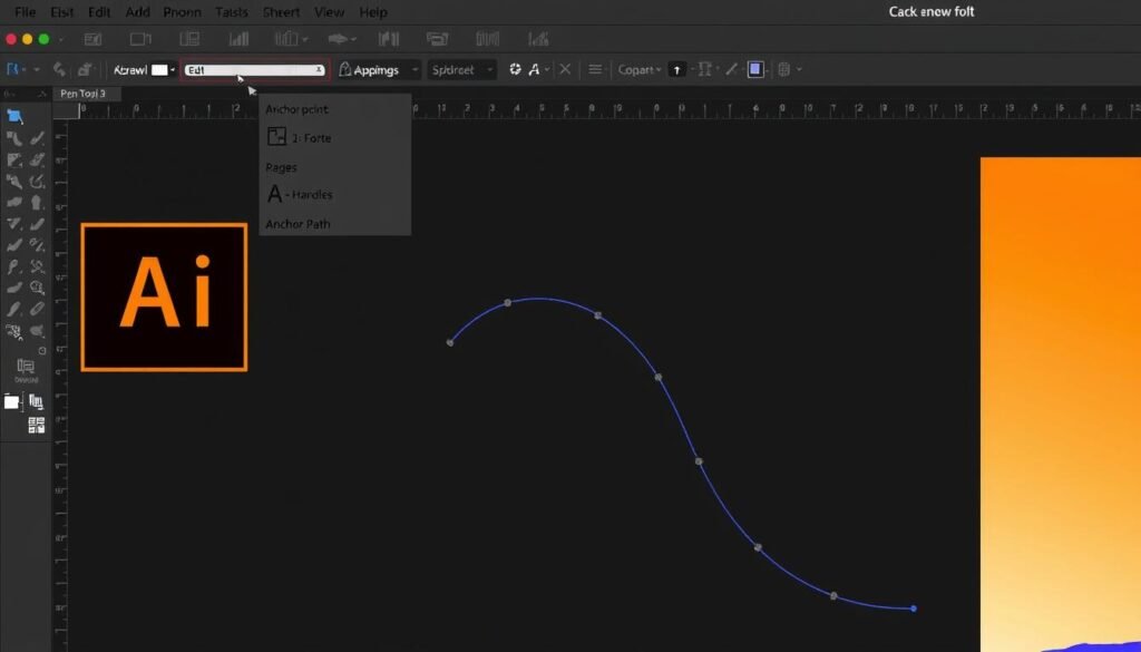 Adobe Illustrator pen tool and path editing demonstration