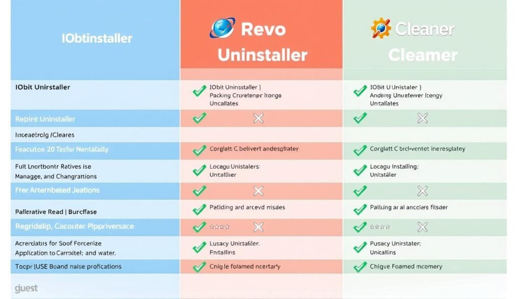 Comparison of IObit Uninstaller with competitors