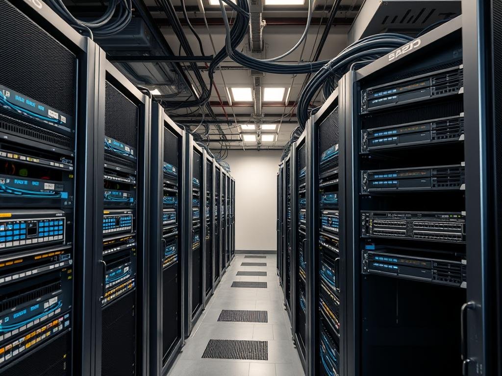 Enterprise server room with Windows Server 2022 Standard deployment