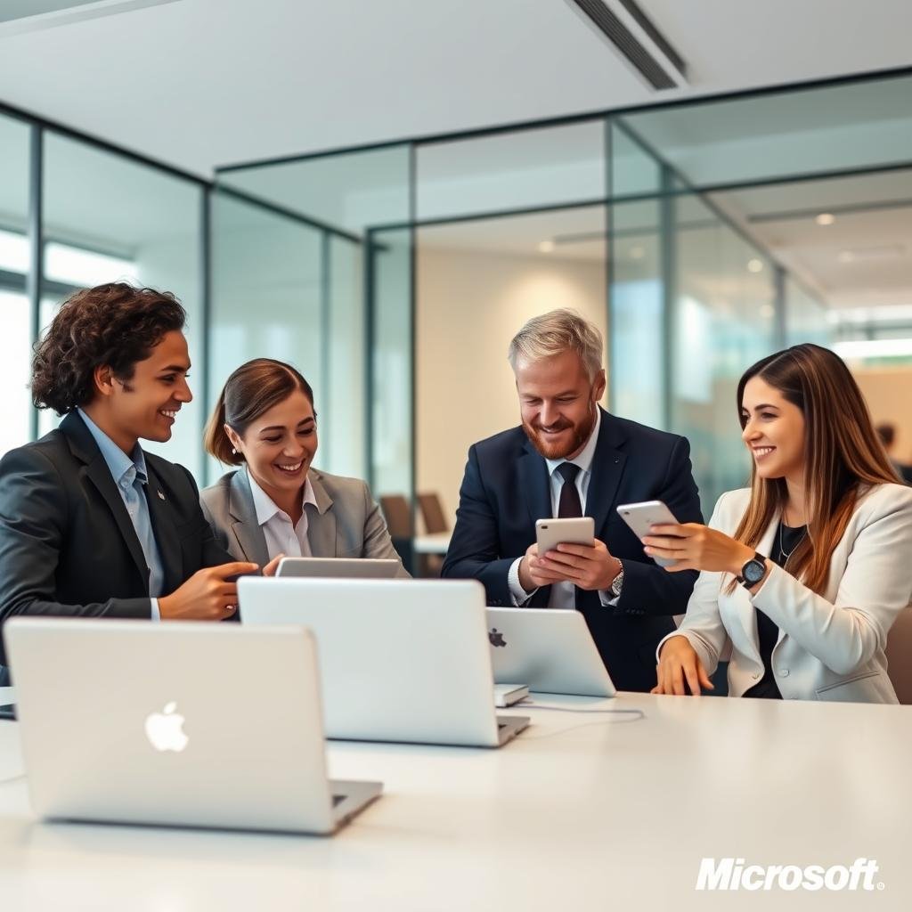 Enterprise team using Microsoft 365 Enterprise features