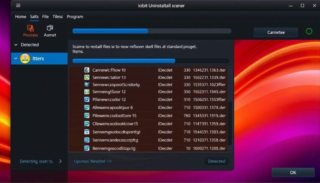 IObit Uninstaller removing leftover files after standard uninstallation