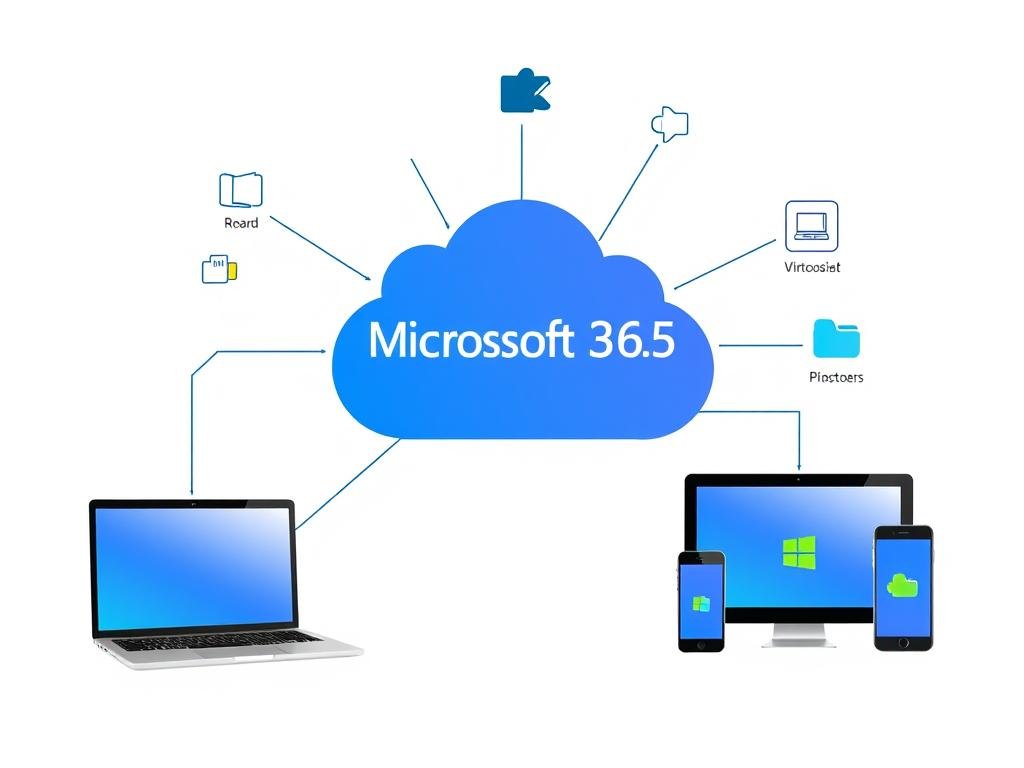 Microsoft 365 subscription showing cloud integration and multiple device access