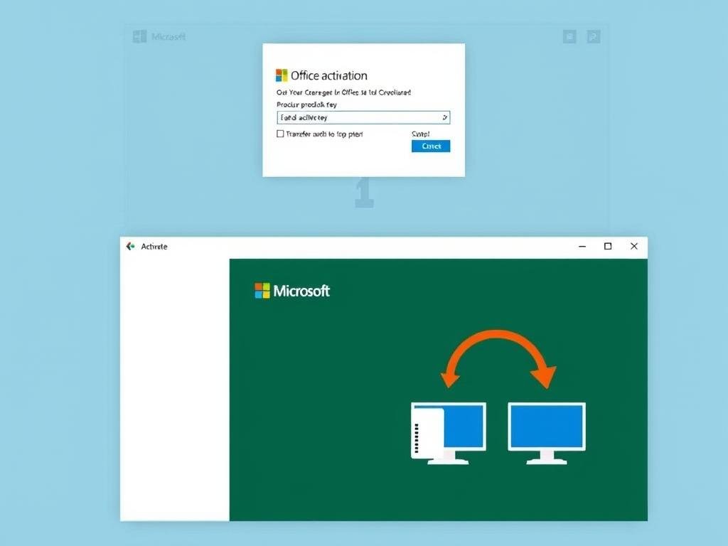 Microsoft Office activation process and license transfer information