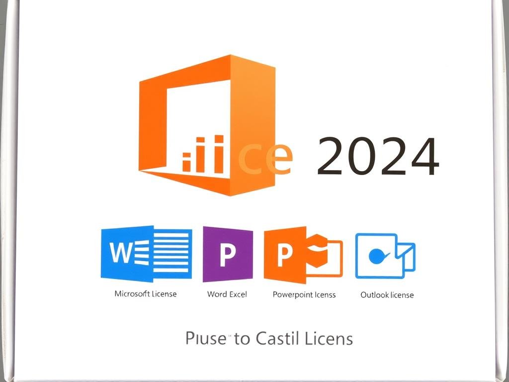 Office 2024 package showing Word, Excel, PowerPoint and Outlook icons