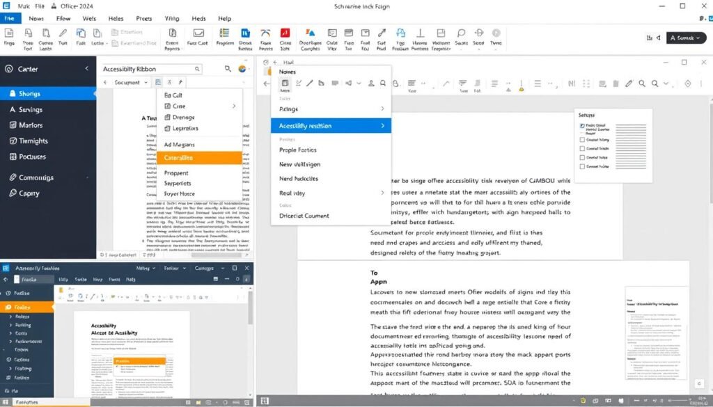 Office 2024 showing the new Fluent Design theme and Accessibility Ribbon