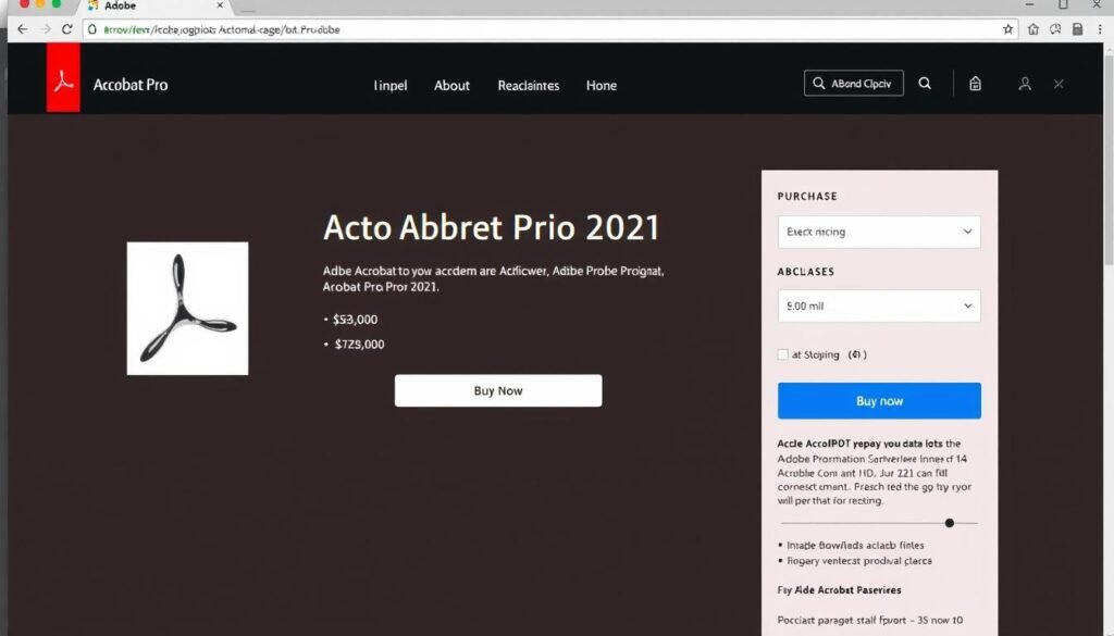Official Adobe website showing Acrobat Pro 2021 purchase options