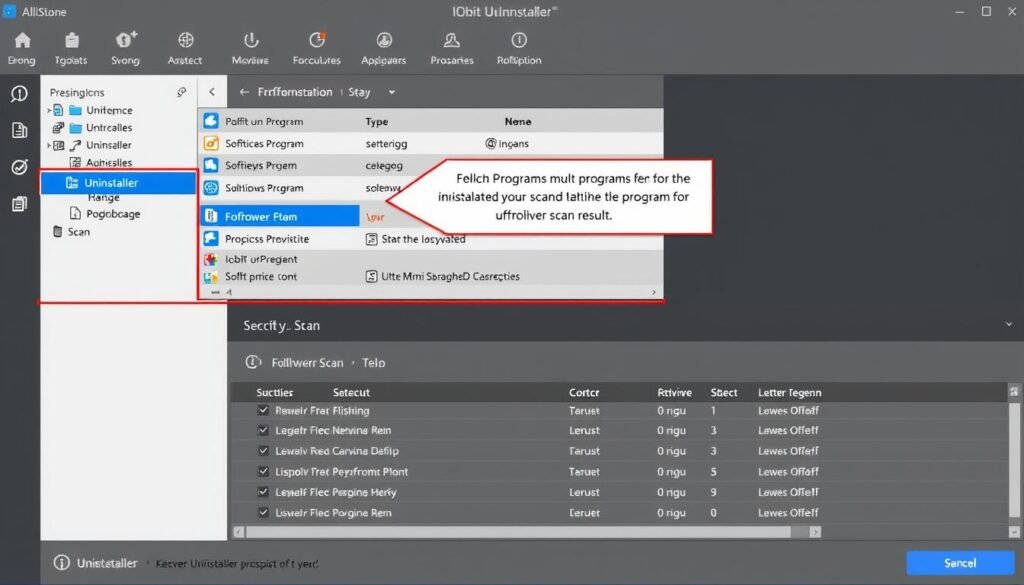 Program uninstallation process in IObit Uninstaller