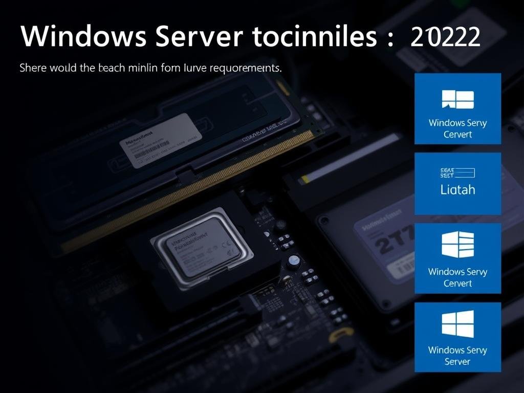 Server hardware components showing the minimum requirements for Windows Server 2022