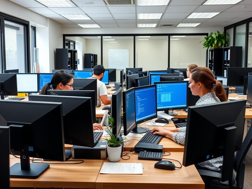 Small business office using Windows Server 2022 Essentials for their IT infrastructure