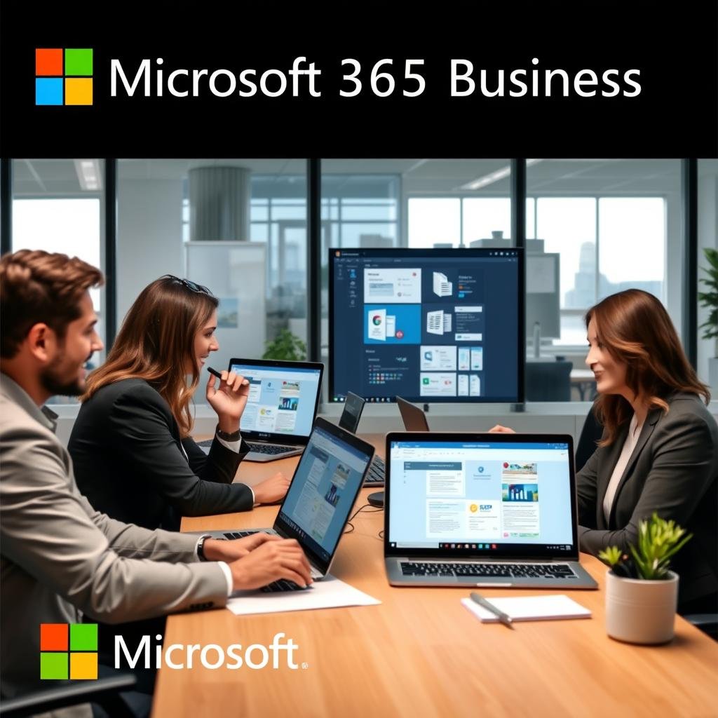 Small business team collaborating using Microsoft 365 Business