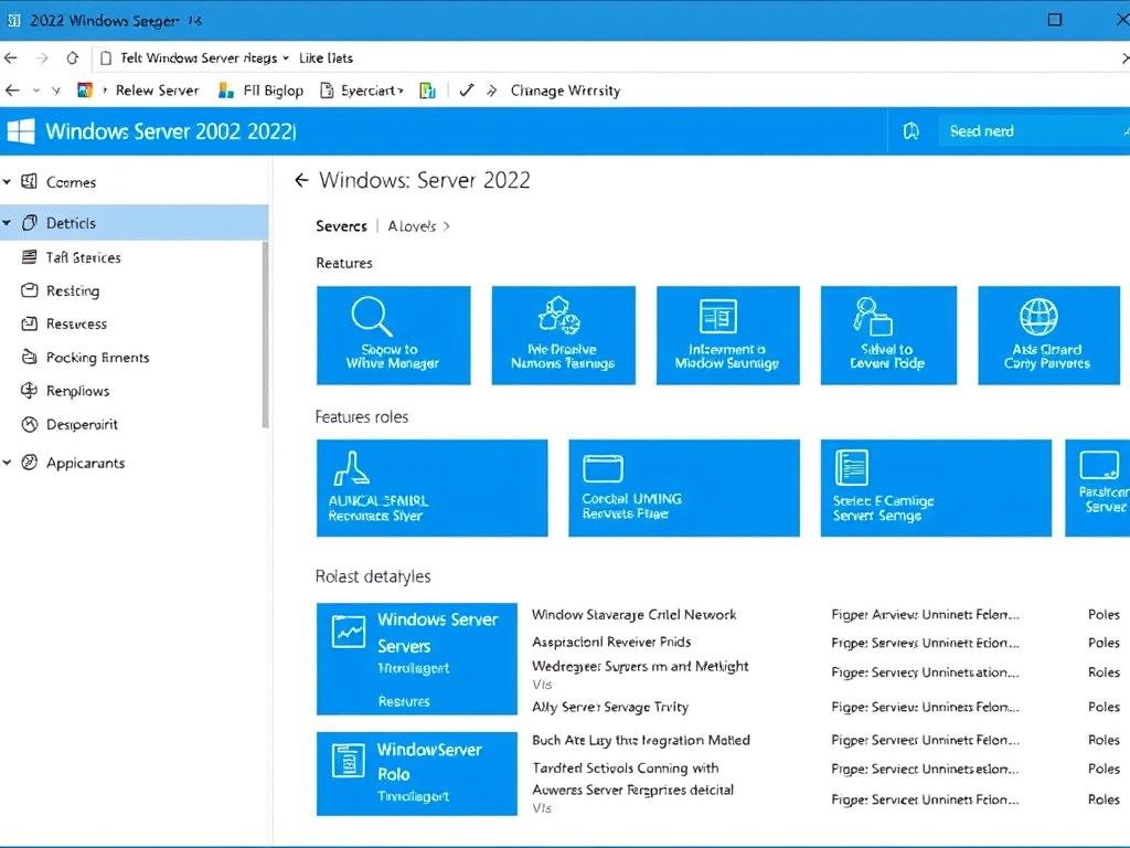 Windows Server 2022 dashboard showing the main interface with management tools
