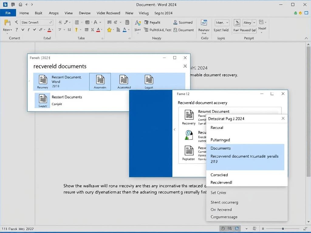 Word 2024 showing automatic document recovery after crash