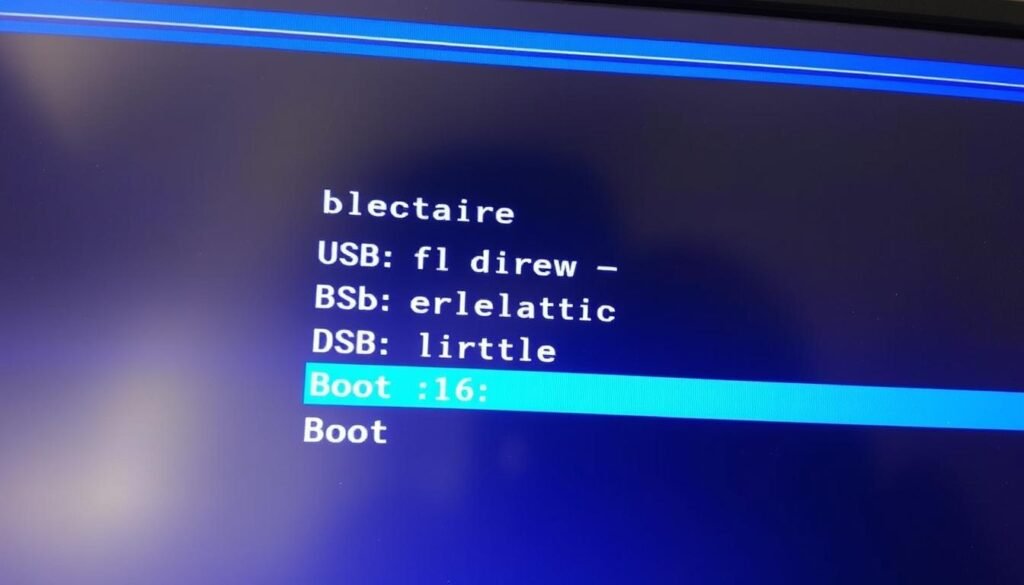 BIOS settings screen showing boot order configuration