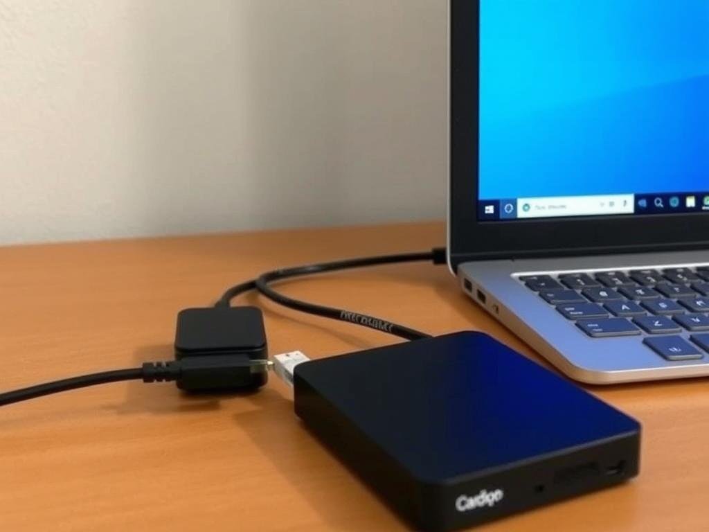 External hard drive connected to Cardpop L 82v8 EMMC/B for data backup